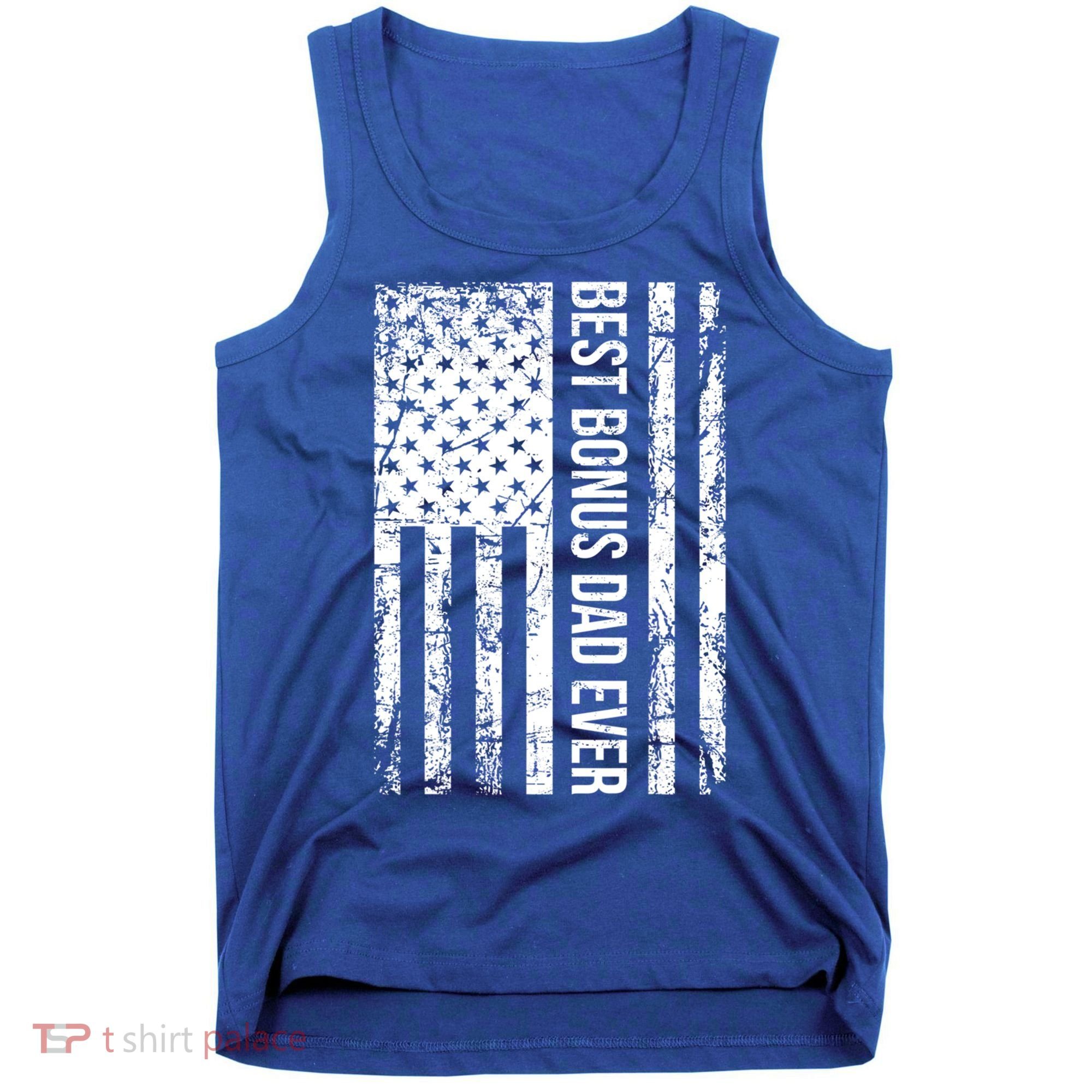 Best Bonus Dad Ever For Stepdad American Flag Dad Funny Gift Tank Top