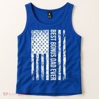 Best Bonus Dad Ever For Stepdad American Flag Dad Funny Gift Tank Top thumb 2