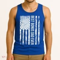Best Bonus Dad Ever For Stepdad American Flag Dad Funny Gift Tank Top thumb 3
