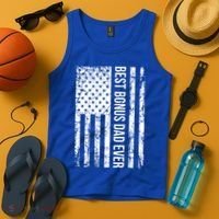Best Bonus Dad Ever For Stepdad American Flag Dad Funny Gift Tank Top thumb 4