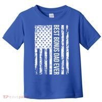 Best Bonus Dad Ever For Stepdad American Flag Dad Funny Gift Toddler T-Shirt thumb 0