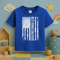 Best Bonus Dad Ever For Stepdad American Flag Dad Funny Gift Toddler T-Shirt thumb 3