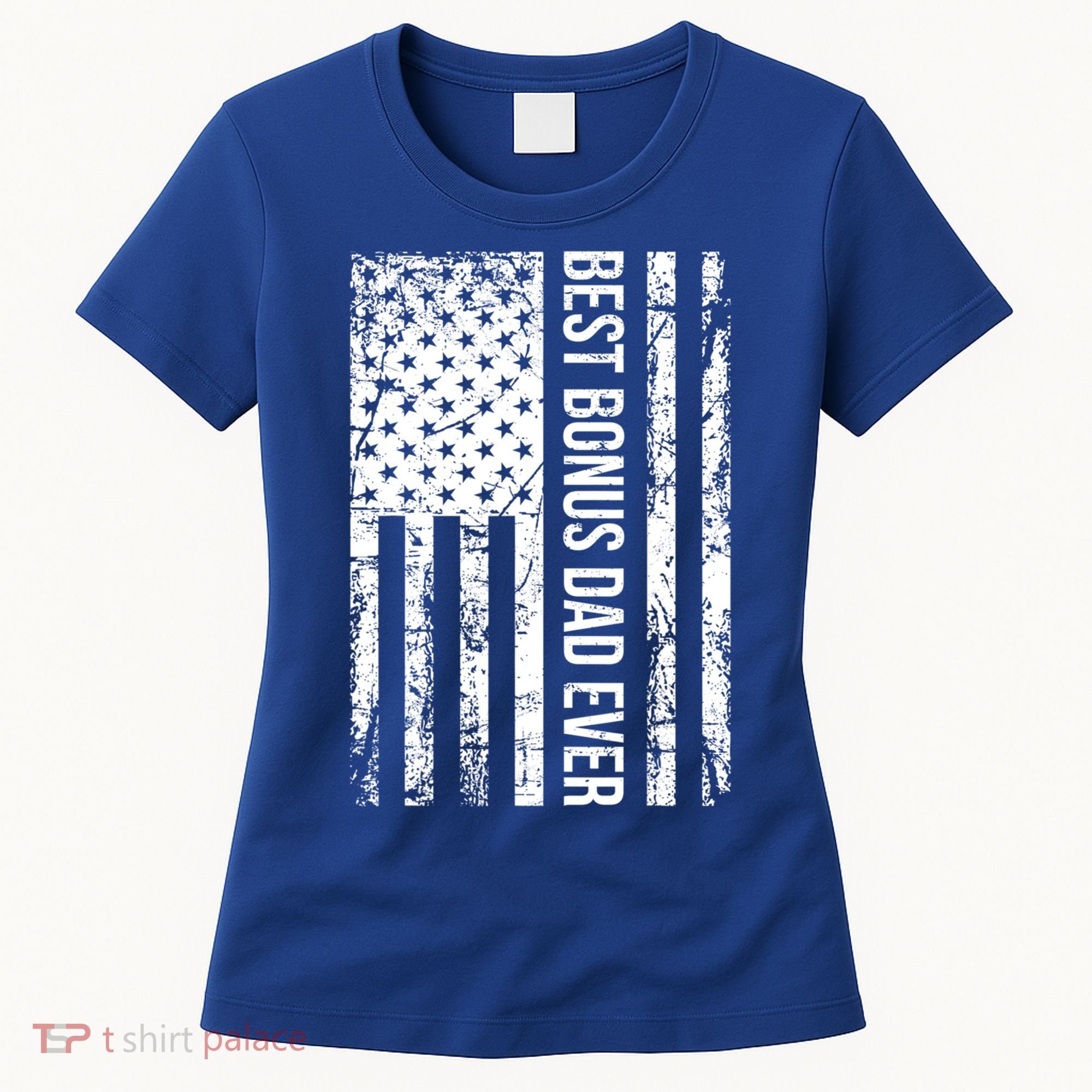 Best Bonus Dad Ever For Stepdad American Flag Dad Funny Gift Women's T-Shirt