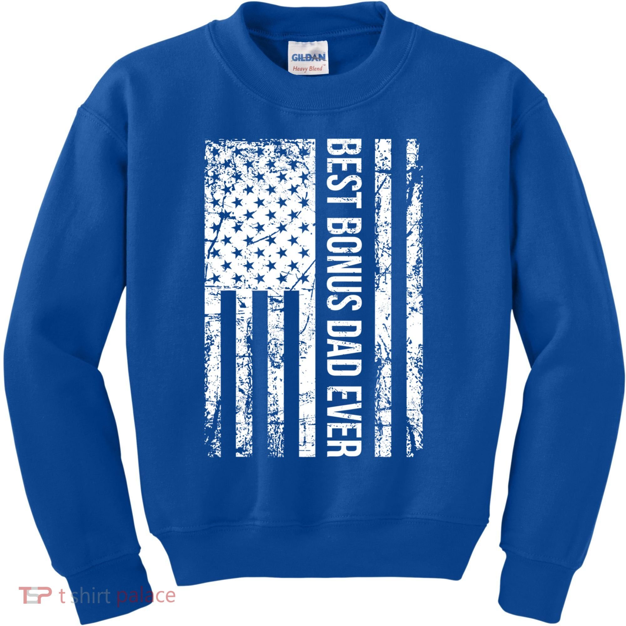 Best Bonus Dad Ever For Stepdad American Flag Dad Funny Gift Kids Sweatshirt