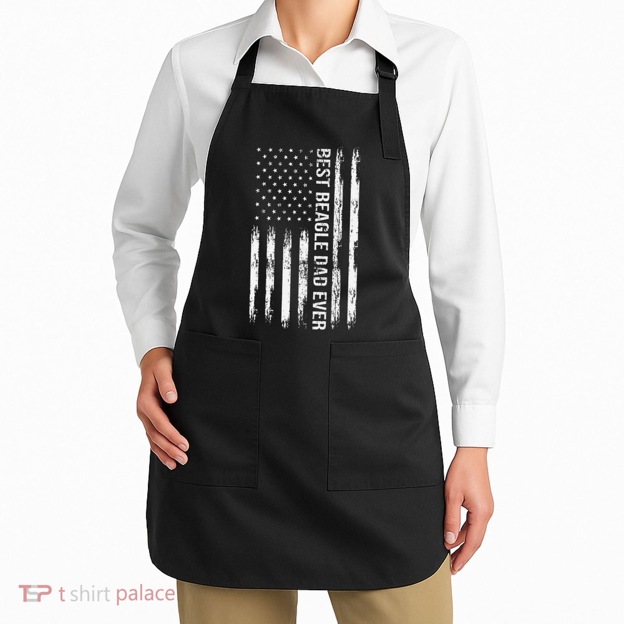 Best Beagle Dad Everdog Lover American Flag Patriotic Apron