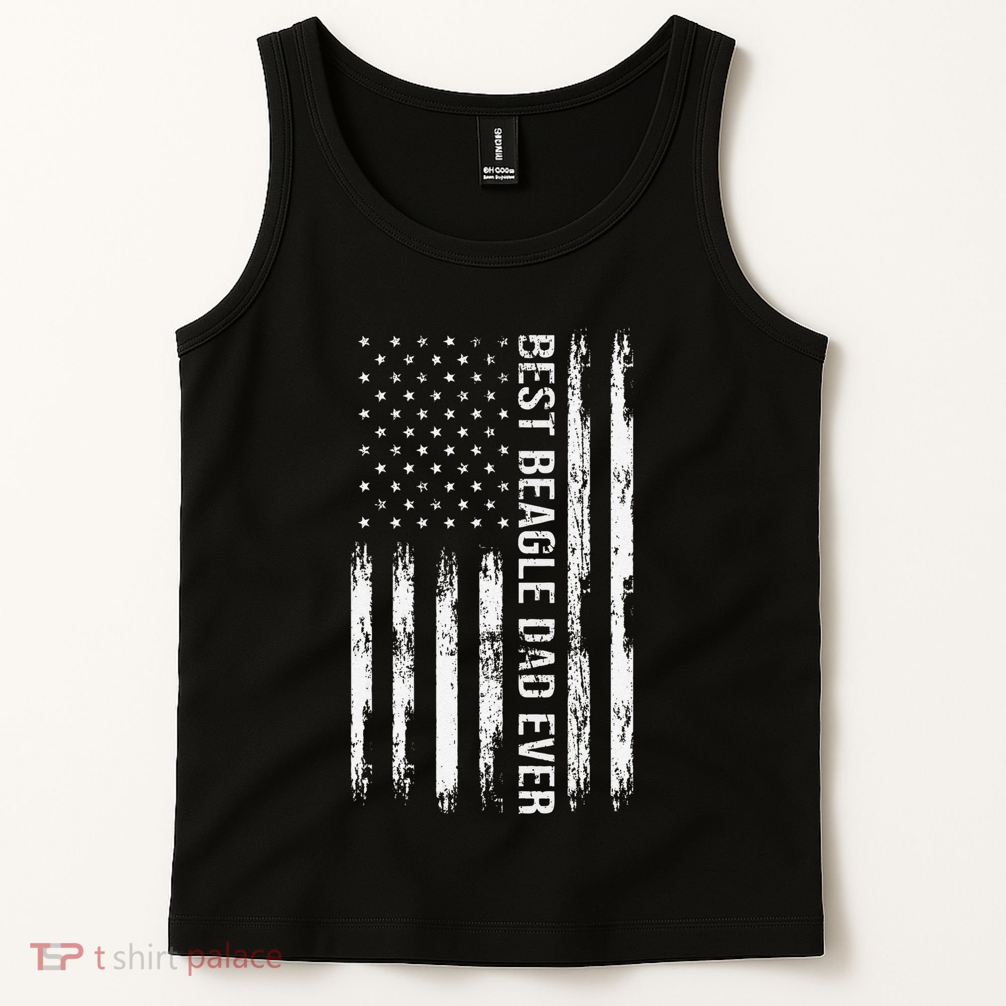 Best Beagle Dad Everdog Lover American Flag Patriotic Tank Top