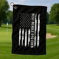Best Beagle Dad Everdog Lover American Flag Patriotic Golf Towel thumb 1