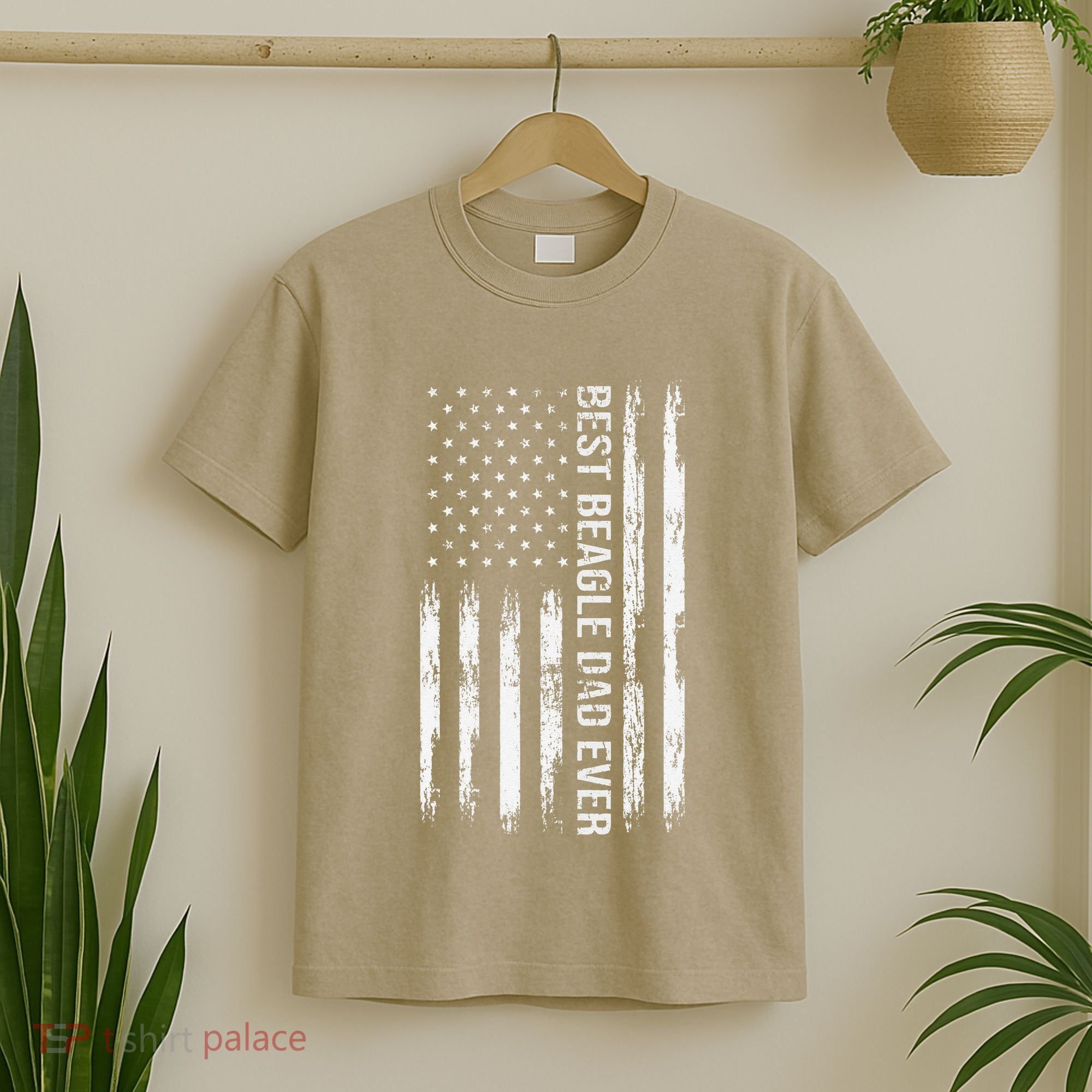 Best Beagle Dad Everdog Lover American Flag Patriotic T-Shirt