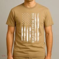 Best Beagle Dad Everdog Lover American Flag Patriotic T-Shirt thumb 3