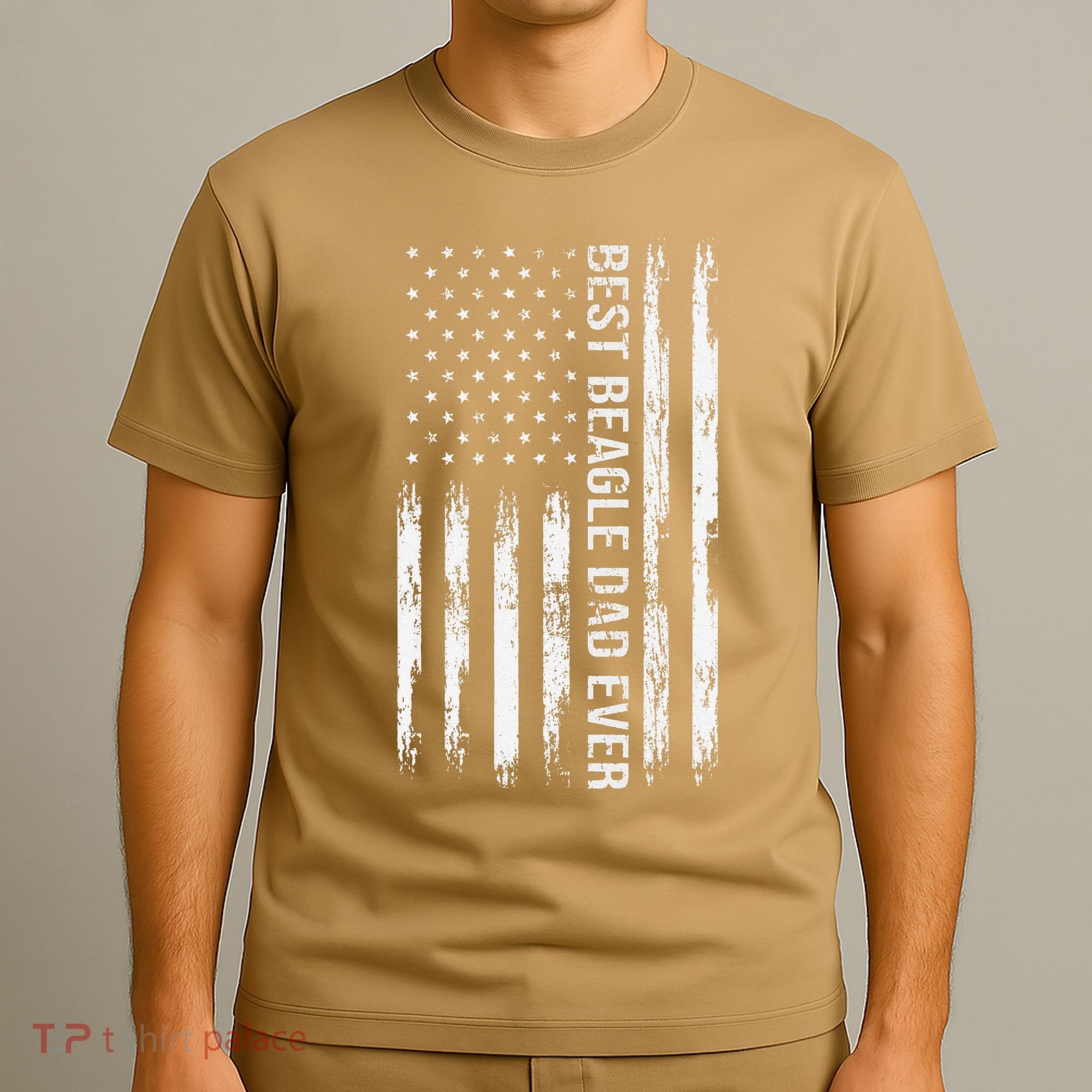 Best Beagle Dad Everdog Lover American Flag Patriotic T-Shirt