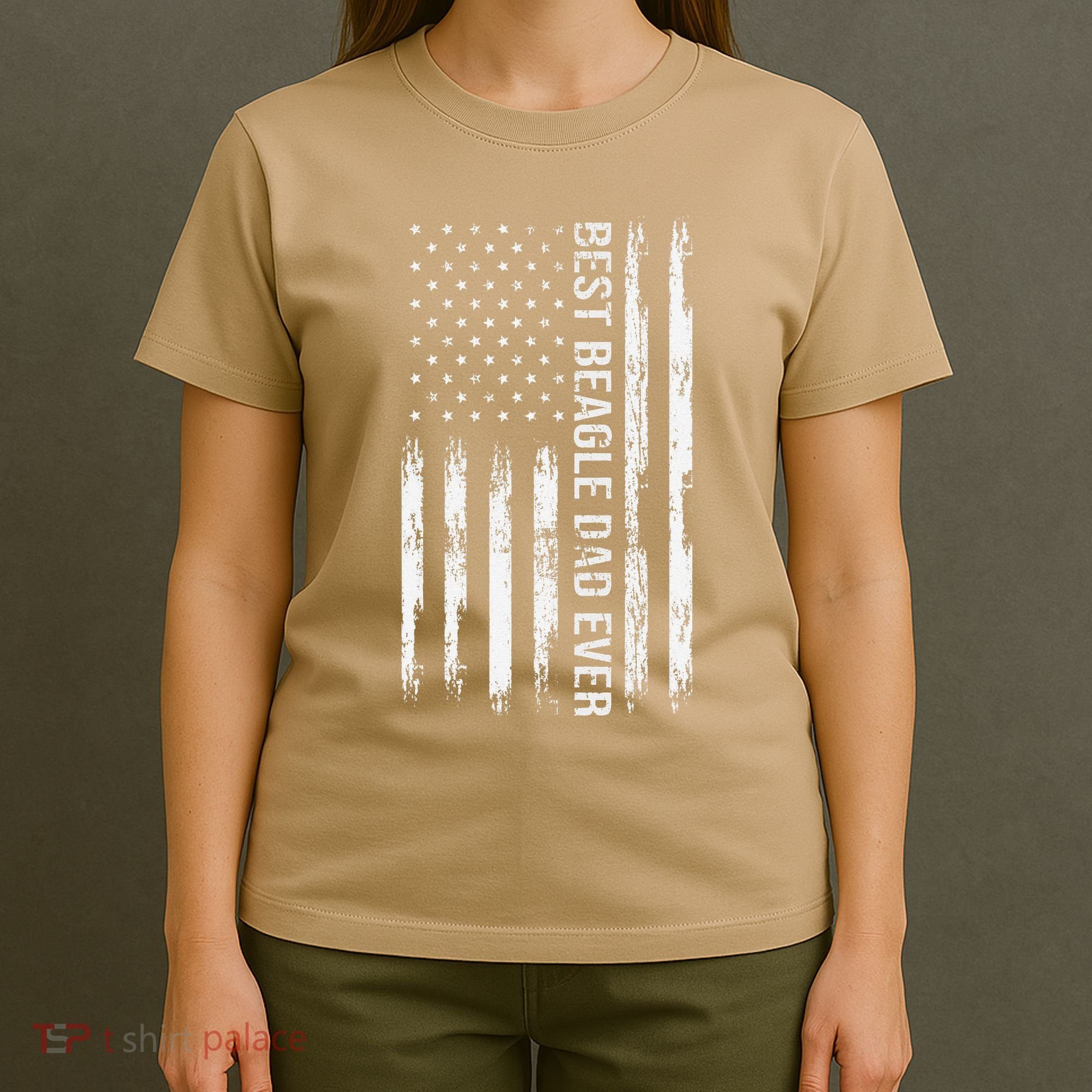Best Beagle Dad Everdog Lover American Flag Patriotic T-Shirt