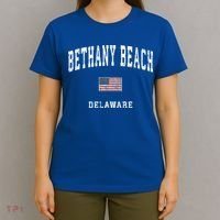 Bethany Beach Delaware De Vintage American Flag Sports Funny Gift T-Shirt thumb 4