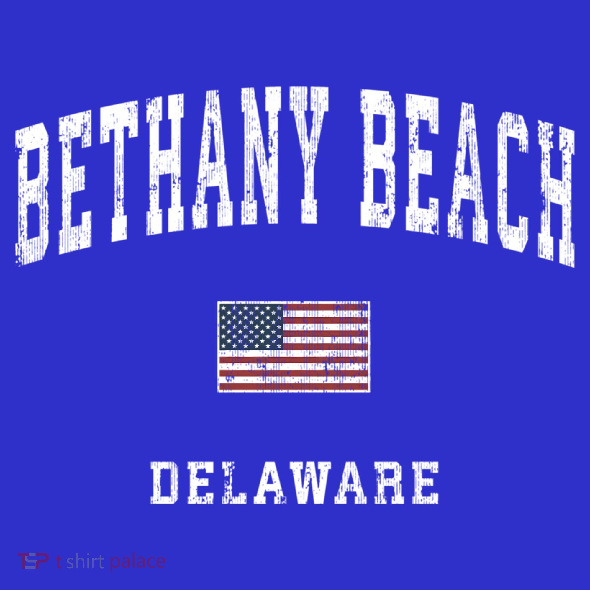 Bethany Beach Delaware De Vintage American Flag Sports Funny Gift T-Shirt