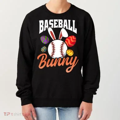 Baseball Bunny Design Easter Baseball Gift Women's Sweatshirt