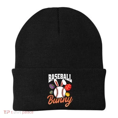 Baseball Bunny Design Easter Baseball Gift Beanie