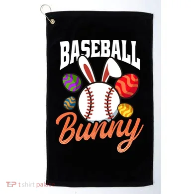 Baseball Bunny Design Easter Baseball Gift Golf Towel