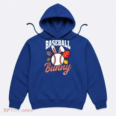 Baseball Bunny Design Easter Baseball Gift Hoodie