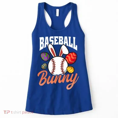 Baseball Bunny Design Easter Baseball Gift Women's Tank Top