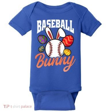 Baseball Bunny Design Easter Baseball Gift Baby Bodysuit