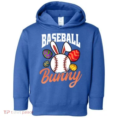 Baseball Bunny Design Easter Baseball Gift Toddler Hoodie
