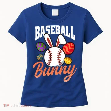 Baseball Bunny Design Easter Baseball Gift Women's T-Shirt