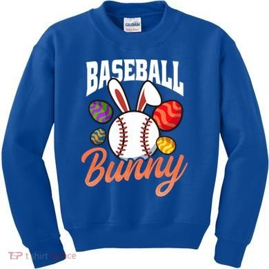 Baseball Bunny Design Easter Baseball Gift Kids Sweatshirt