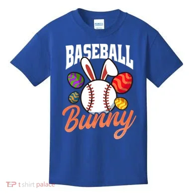 Baseball Bunny Design Easter Baseball Gift Kids T-Shirt