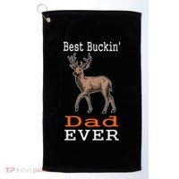 Best Buckin Dad Ever Gift Deer Hunting Funny Golf Towel thumb 0