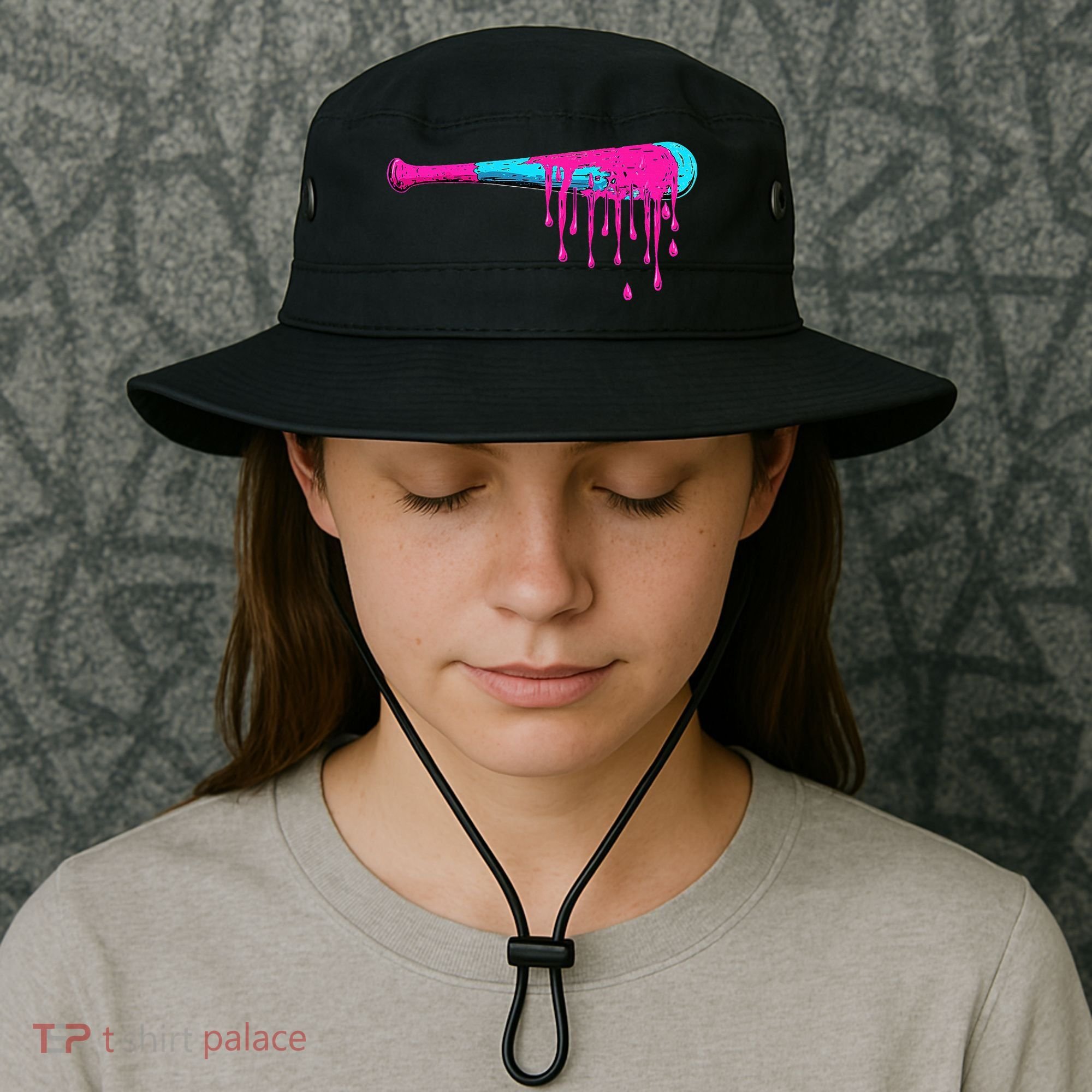 Baseball Bat Drip Bucket Hat