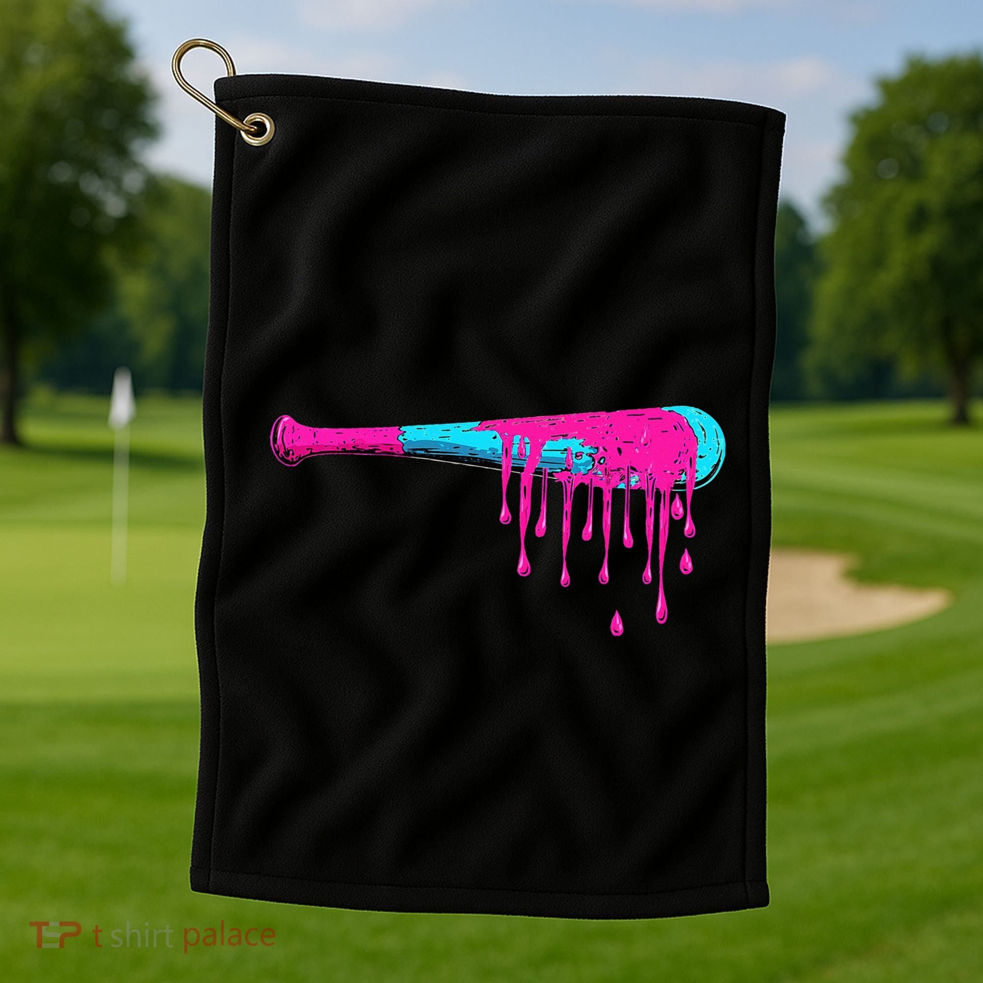 Baseball Bat Drip Golf Towel