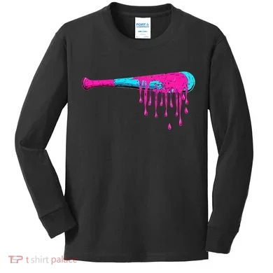 Baseball Bat Drip Kids Long Sleeve Shirt