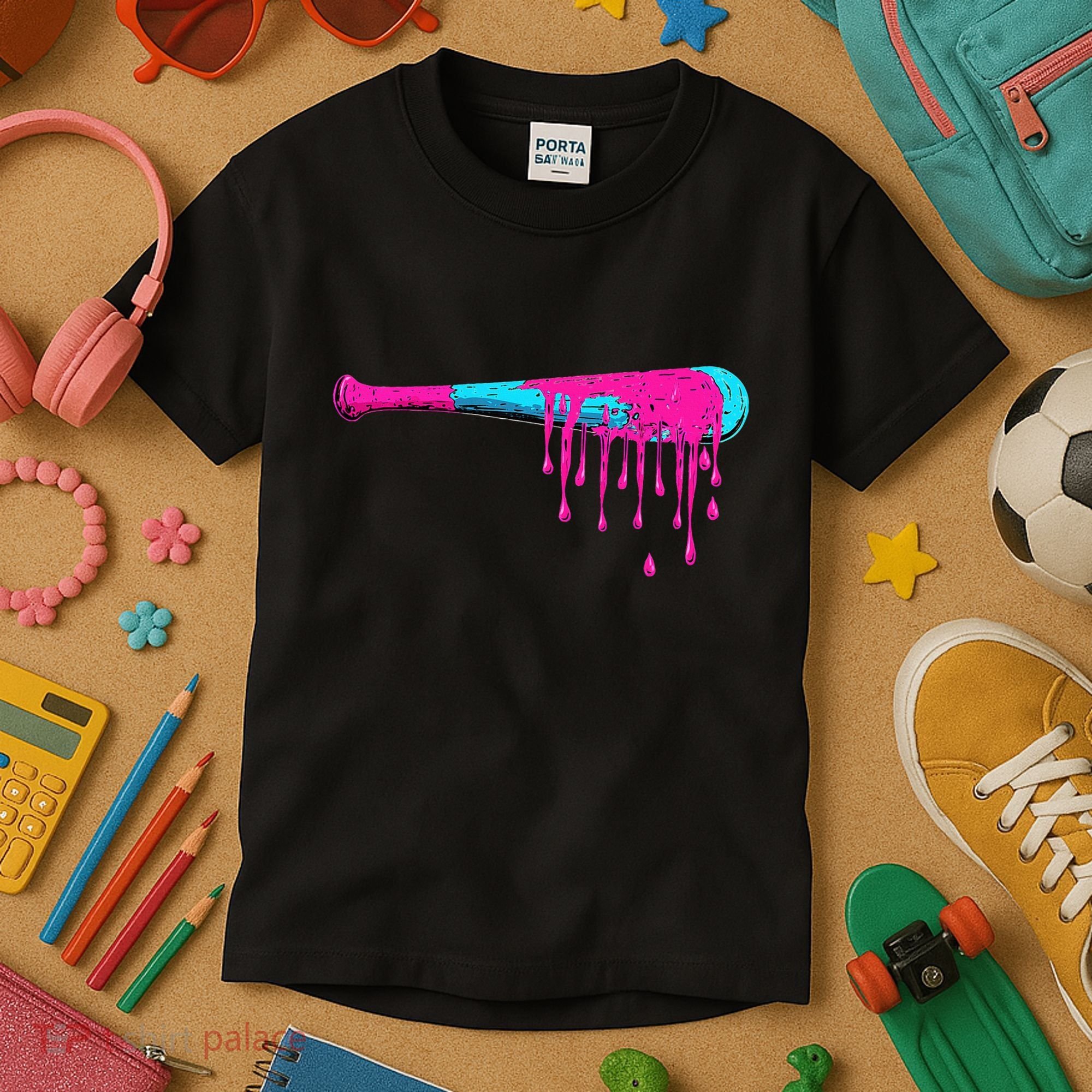 Baseball Bat Drip Kids T-Shirt