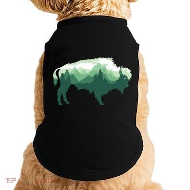 Bison Buffalo Double Exposure Surreal Wildlife Native Animal Doggie Tank