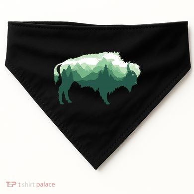 Bison Buffalo Double Exposure Surreal Wildlife Native Animal USA-Made Doggie Bandana