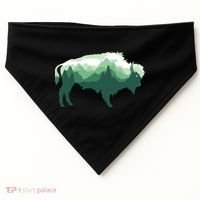 Bison Buffalo Double Exposure Surreal Wildlife Native Animal USA-Made Doggie Bandana thumb 0