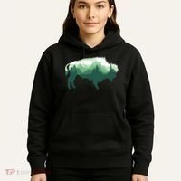 Bison Buffalo Double Exposure Surreal Wildlife Native Animal Hoodie thumb 5