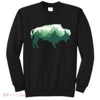 Bison Buffalo Double Exposure Surreal Wildlife Native Animal Sweatshirt thumb 0