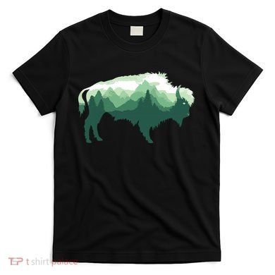 Bison Buffalo Double Exposure Surreal Wildlife Native Animal T-Shirt