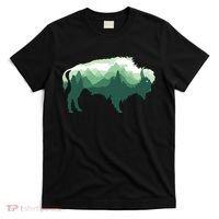 Bison Buffalo Double Exposure Surreal Wildlife Native Animal T-Shirt thumb 0