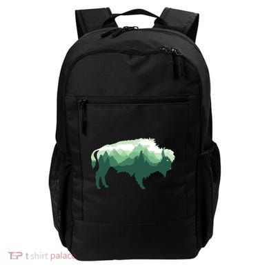 Bison Buffalo Double Exposure Surreal Wildlife Native Animal Backpack