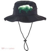 Bison Buffalo Double Exposure Surreal Wildlife Native Animal Bucket Hat thumb 0