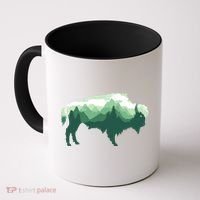 Bison Buffalo Double Exposure Surreal Wildlife Native Animal Coffee Mug thumb 0