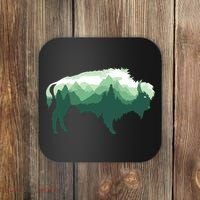 Bison Buffalo Double Exposure Surreal Wildlife Native Animal Coaster thumb 0