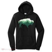 Bison Buffalo Double Exposure Surreal Wildlife Native Animal Women's Hoodie thumb 0