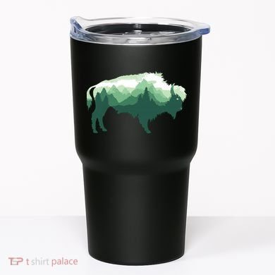 Bison Buffalo Double Exposure Surreal Wildlife Native Animal Tumbler