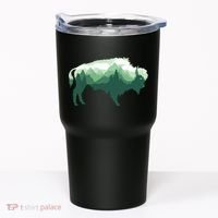 Bison Buffalo Double Exposure Surreal Wildlife Native Animal Tumbler thumb 0