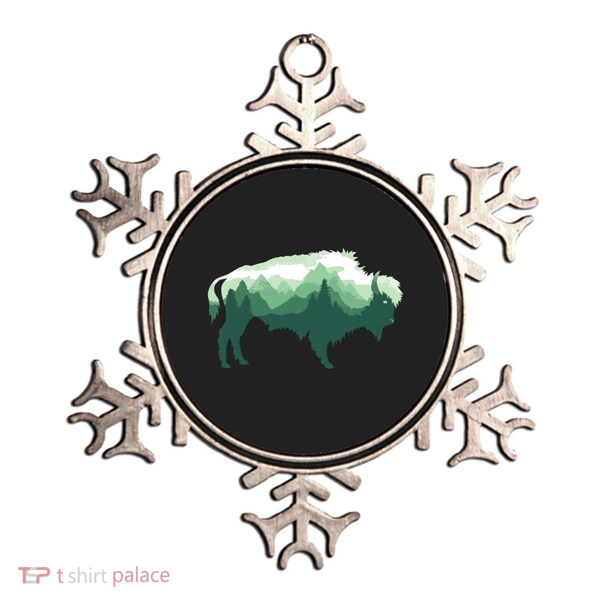 Bison Buffalo Double Exposure Surreal Wildlife Native Animal Ornament