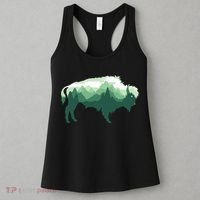 Bison Buffalo Double Exposure Surreal Wildlife Native Animal Women's Tank Top thumb 3