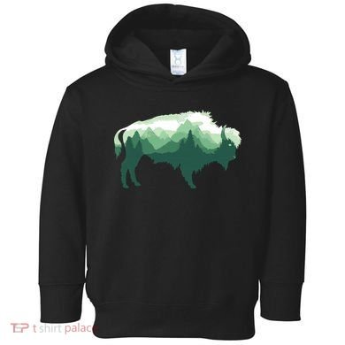 Bison Buffalo Double Exposure Surreal Wildlife Native Animal Toddler Hoodie