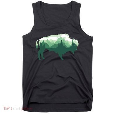 Bison Buffalo Double Exposure Surreal Wildlife Native Animal Tank Top